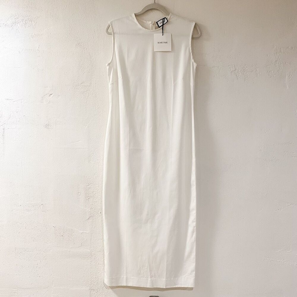 NEW Beare Park Drill Sleeveless Dress in Ivory SS23 Size 6